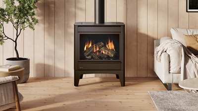 Medium Freestanding Gas Stove featuring our Infusion Burner technology with standing pilot and a unique contemporary design.