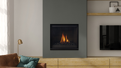 Small 32” gas fireplace with standing pilot light. Get the look you want with Grandview’s mix and match accessories and various framing options including the option to install with cool wall technology.