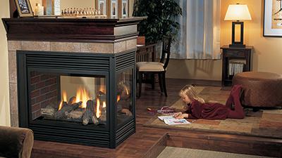 P131 Pier Style 3-sided Gas Fireplace