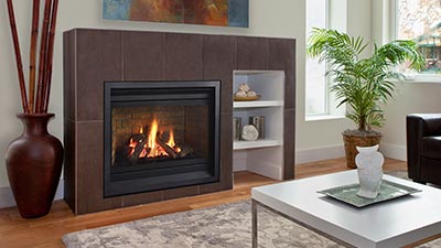 Medium 36” gas fireplace with Electronic Ignition and a deep 17-1/8" firebox. Made to fit into a space where depth is important.
